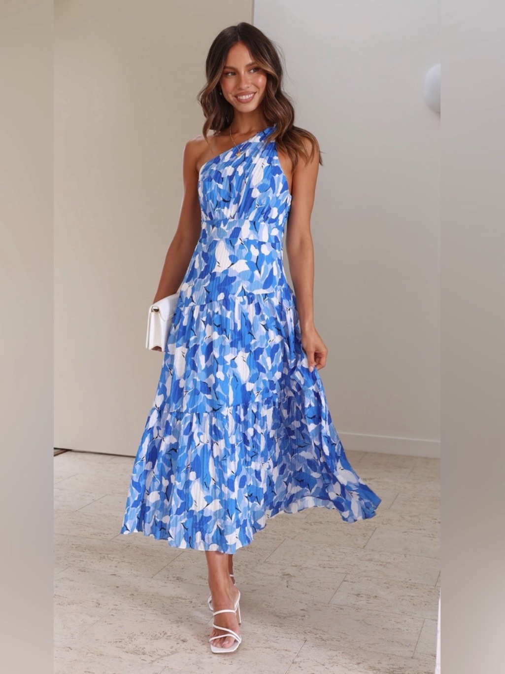 Billy J Jayna Flowy Tiered Maxi Dress, Size 8, Nwt, Resort Euro Mediterranean